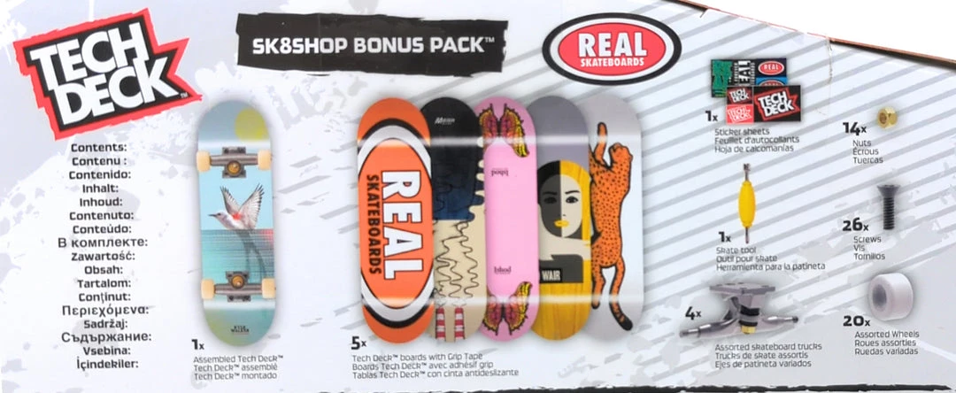 Tech Deck Real Skateboards Sk8shop Bonus Pack - 2022 Series Spin Master 3 Tech Deck Real Skateboards Sk8shop Bonus Pack - 2022 Series Spin Master