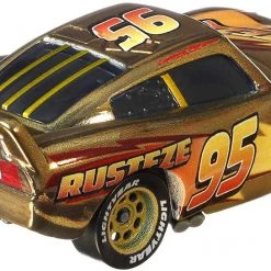 Disney Pixar Cars Golden Lightning McQueen Metal Race Car 1:55 Scale