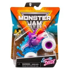 Monster Jam Sparkle Smash With Wheelie Bar 1:64 Scale Truck, Crazy Creatures Series 19
