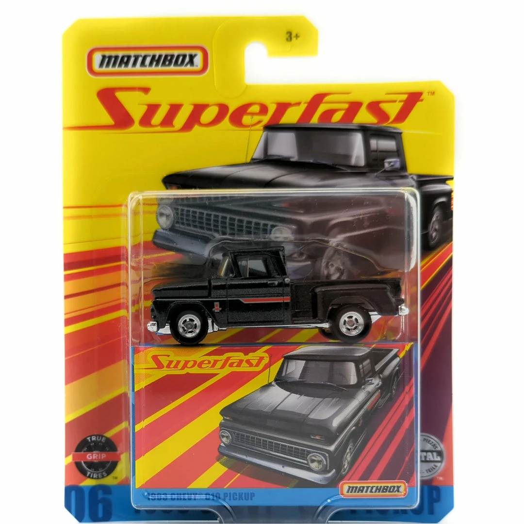 Mattel Matchbox Superfast 06 1963 Chevy C10 Pickup Black 1:64 Scale Diecast Collectible Truck 1 Mattel Matchbox Superfast 06 1963 Chevy C10 Pickup Black 1:64 Scale Diecast Collectible Truck
