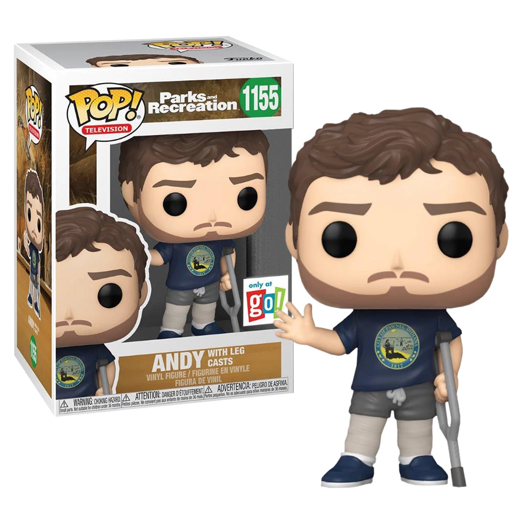 Funko Pop! Television Parks And Recreation Andy With Leg Casts #1155 Exclusive Vinyl Figure 3 Funko Pop! Television Parks And Recreation Andy With Leg Casts #1155 Exclusive Vinyl Figure