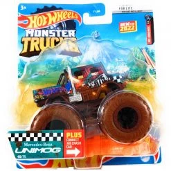 Hot Wheels Monster Trucks Mercedes Benz Unimog With Connect And Crash Car 1:64 Scale Vehicle