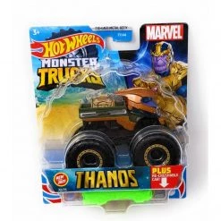 Hot Wheels Monster Trucks Thanos Marvel Die-Cast Metal Body Vehicle With Re-crushable Car