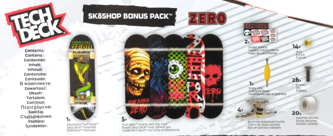 Tech Deck Zero Skateboards Sk8shop Bonus Pack - 2022 Series Spin Master 3 Tech Deck Zero Skateboards Sk8shop Bonus Pack - 2022 Series Spin Master
