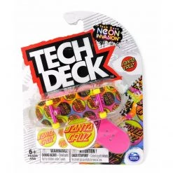 Spin Master Tech Deck Neon Invasion Santa Cruz Skateboards 2021 Series Afterglow MultiDot Ultra Rare Complete Fingerboard