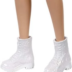 Barbie Fashionistas Doll #160 With Brunette Hair Polka Dot Off-The-Shoulder Dress, Toy For Kids 3 To 8 Years Old Mattel