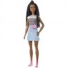 Barbie Doll (11.5-in, Brunette Braided Hair) Wearing Shimmery Top, Skirt & Accessories, Gift For 3 To 7 Year Olds Mattel