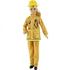 Barbie Firefighter Playset With Blonde Doll (12-in), Role-Play Clothing & Accessories: Extinguisher, Megaphone, Hydrant, Dalmatian Puppy, Great Gift For Ages 3 Years Old & Up