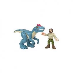 Fisher-Price Imaginext Jurassic World Allosaurus Dinosaur & Ranger Figure 2-Pack For Preschool Kids Ages 3 Years And Older