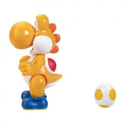SUPER MARIO Action Figure 4 Inch Orange Yoshi Collectible Toy With Egg Accessory