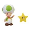 SUPER MARIO Action Figure 4 Inch Green Toad Collectible Toy With Star Accessory