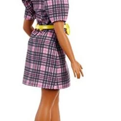 Fisher-Price Barbie Fashionistas Doll #161 With Puff Sleeve Plaid Blazer Dress, Toy For Kids 3 To 8 Years Old