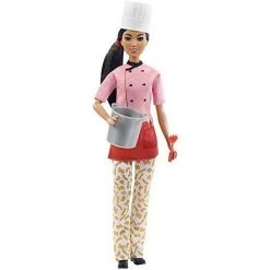 Barbie Pasta Chef Brunette Doll (12-In/30.40-cm) With Colorful Chef Top, Macaroni Print Pants, Chef Hat, Pasta Pot & Pasta Cutter Accessories, Great Gift For Ages 3 Years Old & Up, GTW38