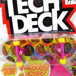 Spin Master Tech Deck Neon Invasion Santa Cruz Skateboards 2021 Series Afterglow MultiDot Ultra Rare Complete Fingerboard