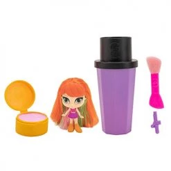Glam Crush GlamCrush Crush-It Girls, 3-inch Dolls, Brush Case, Eyeshadow Crush, 1 Mystery Glamcessory, Hair Barrette, Makeup Spatula With Sponge, Pretend Makeup Toy Accessories For Kids, 1 Style Chosen At Random All Toys