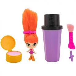 Glam Crush GlamCrush Crush-It Girls, 3-inch Dolls, Brush Case, Eyeshadow Crush, 1 Mystery Glamcessory, Hair Barrette, Makeup Spatula With Sponge, Pretend Makeup Toy Accessories For Kids, 1 Style Chosen At Random All Toys