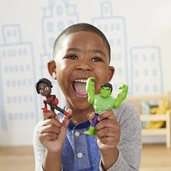 Toy Choo Choo Marvel Spidey And His Amazing Friends Hero Reveal 2-Pack,-Action Figures,-Mask Flip Feature, Miles Morales: Spider-Man And Hulk, 3 And Up