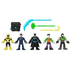 Fisher-Price Imaginext DC Super Friends Bat-Tech Multi-Pack, Set Of 5 Poseable Figures With Clear Light-up Chests For Kids Ages 3 To 8 Years DC Comics