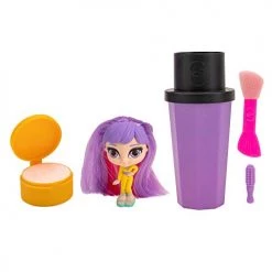 Glam Crush GlamCrush Crush-It Girls, 3-inch Dolls, Brush Case, Eyeshadow Crush, 1 Mystery Glamcessory, Hair Barrette, Makeup Spatula With Sponge, Pretend Makeup Toy Accessories For Kids, 1 Style Chosen At Random All Toys