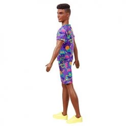 Barbie Ken Fashionistas Doll #162, Purple Graphic Top And Shorts Mattel