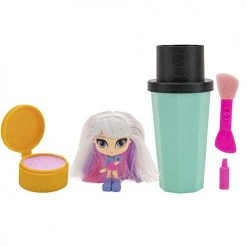 Glam Crush GlamCrush Crush-It Girls, 3-inch Dolls, Brush Case, Eyeshadow Crush, 1 Mystery Glamcessory, Hair Barrette, Makeup Spatula With Sponge, Pretend Makeup Toy Accessories For Kids, 1 Style Chosen At Random All Toys