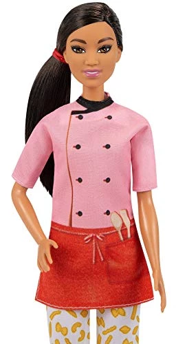 Barbie Pasta Chef Brunette Doll (12-In/30.40-cm) With Colorful Chef Top, Macaroni Print Pants, Chef Hat, Pasta Pot & Pasta Cutter Accessories, Great Gift For Ages 3 Years Old & Up, GTW38 3 Barbie Pasta Chef Brunette Doll (12-In/30.40-cm) With Colorful Chef Top, Macaroni Print Pants, Chef Hat, Pasta Pot & Pasta Cutter Accessories, Great Gift For Ages 3 Years Old & Up, GTW38