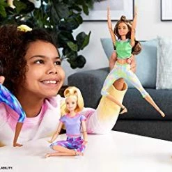 Barbie Made To Move Doll With 22 Flexible Joints Long Wavy Brunette Hair Wearing Athleisure-Wear