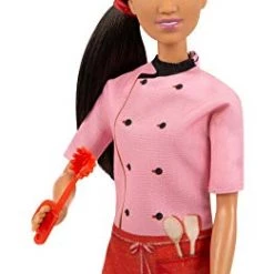 Barbie Pasta Chef Brunette Doll (12-In/30.40-cm) With Colorful Chef Top, Macaroni Print Pants, Chef Hat, Pasta Pot & Pasta Cutter Accessories, Great Gift For Ages 3 Years Old & Up, GTW38