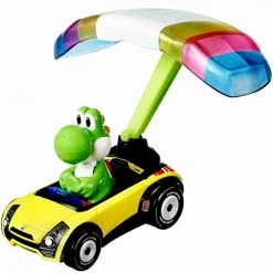 Hot Wheels Mario Kart Yoshi (Green) Sports Coupe + Parafoil