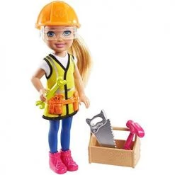 Barbie Chelsea Can Be Playset With Blonde Chelsea Builder Doll (6-In/15.24-cm) Hard Hat, Tool Belt, Goggles, Saw, Hammer, Wrench, Toolbox, Great Gift For Ages 3 Years Old & Up Mattel
