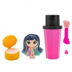 Glam Crush GlamCrush Crush-It Girls, 3-inch Dolls, Brush Case, Eyeshadow Crush, 1 Mystery Glamcessory, Hair Barrette, Makeup Spatula With Sponge, Pretend Makeup Toy Accessories For Kids, 1 Style Chosen At Random All Toys