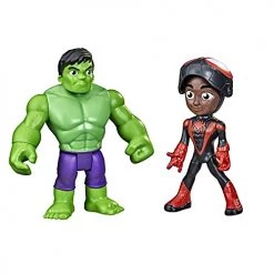 Toy Choo Choo Marvel Spidey And His Amazing Friends Hero Reveal 2-Pack,-Action Figures,-Mask Flip Feature, Miles Morales: Spider-Man And Hulk, 3 And Up