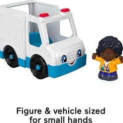 Fisher-Price Little People Ambulance, Push-along Vehicle With EMT Figure For Toddlers And Preschool Kids Ages 1 To 5 Years