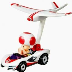 DieCast Mattel Hot Wheels Mario Kart Toad P-Wing + Plane Glider