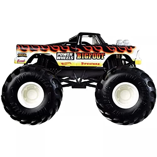Hot Wheels Monster Trucks 1:24 Scale Vehicles, Collectible Die-Cast Metal Toy Trucks With Giant Wheels & Stylized Chassis, Gift For Kids Ages 3 Years Old & Up 2 Hot Wheels Monster Trucks 1:24 Scale Vehicles, Collectible Die-Cast Metal Toy Trucks With Giant Wheels & Stylized Chassis, Gift For Kids Ages 3 Years Old & Up