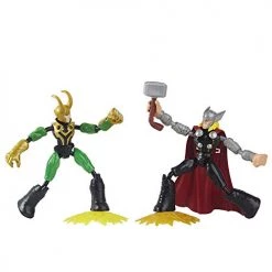 Avengers Marvel Bend And Flex Thor Vs. Loki Action Figure Toys, 6-Inch Flexible Figures, Includes 2 Accessories, Ages 4 And Up