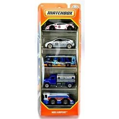 Mattel Matchbox MBX Airport 5 Pack, 1:64 Scale Vehicles