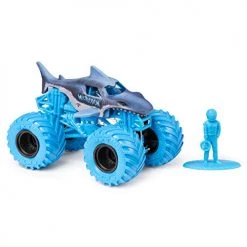Monster Jam 2019 Nitro Neon Megalodon 1:64 Scale Diecast Monster Truck With Figure And Poster By Spin Master