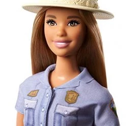 Barbie 12-in/30.40-cm Blonde Curvy Park Ranger Doll With Ranger Outfit Including Denim Shirt, Green Khaki Shorts, Brown Belt, Brown Boots & Straw Hat; For Ages 3 Years Old & Up