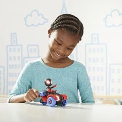 Marvel Spidey And His Amazing Friends Miles Morales Action Figure And Techno-Racer Vehicle, For Kids Ages 3 And Up