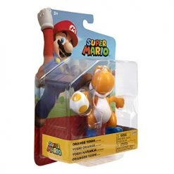 SUPER MARIO Action Figure 4 Inch Orange Yoshi Collectible Toy With Egg Accessory
