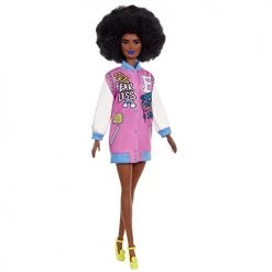 Barbie Fashionistas Doll #156 With Curly Brunette Hair And Letterman Jacket, Toy For Kids 3 To 8 Years Old 10 Barbie Fashionistas Doll #156 With Curly Brunette Hair And Letterman Jacket, Toy For Kids 3 To 8 Years Old