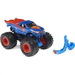 Toy Choo Choo DC Comics Monster Jam Superman 1:64 Diecast Monster Truck With Wheelie Bar: Heroes And Villains