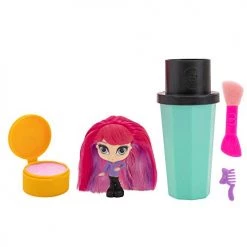 Glam Crush GlamCrush Crush-It Girls, 3-inch Dolls, Brush Case, Eyeshadow Crush, 1 Mystery Glamcessory, Hair Barrette, Makeup Spatula With Sponge, Pretend Makeup Toy Accessories For Kids, 1 Style Chosen At Random All Toys