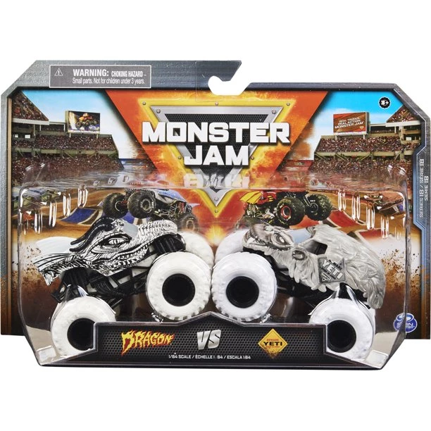 Spin Master Monster Jam Dragon Vs Yeti Black And White 1:64 Scale Truck Vehicle 1 Spin Master Monster Jam Dragon Vs Yeti Black And White 1:64 Scale Truck Vehicle