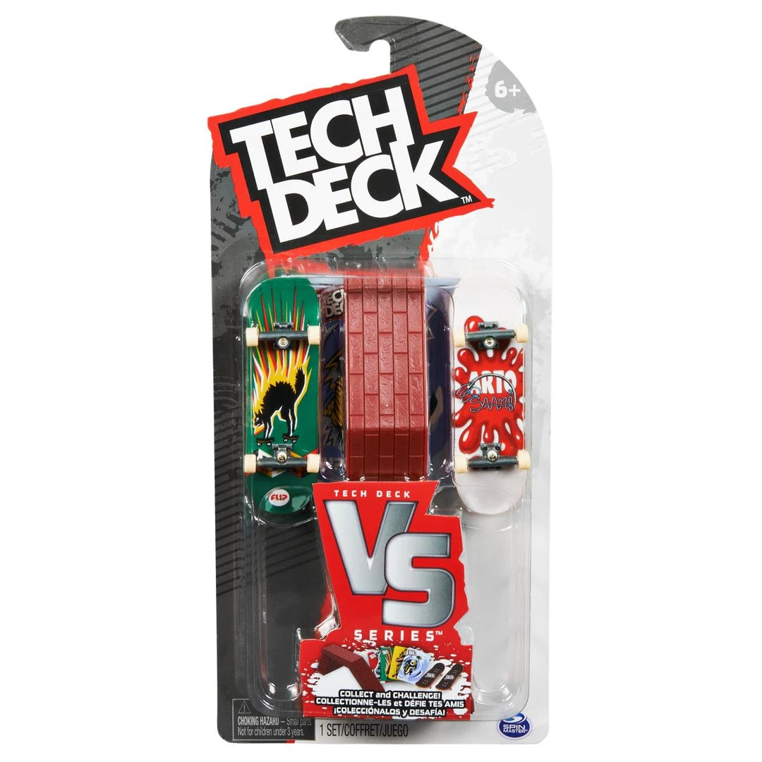 Tech Deck VS Series Flip Skateboards Denny Pham Black Cat Tin Toys And Arto Saari Splat Fingerboard 2-Pack, Obstacle And Challenge Card Set 1 Tech Deck VS Series Flip Skateboards Denny Pham Black Cat Tin Toys And Arto Saari Splat Fingerboard 2-Pack, Obstacle And Challenge Card Set