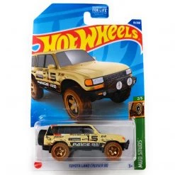 Mattel Hot Wheels Toyota Land Cruiser 80, Mud Studs 2/5 Tan 1:64 Scale Vehicle