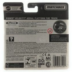 Matchbox Working Rigs B. Comthax County Fire Department Pierce Velocity Aerial Platform Fire Truck, Red & Black