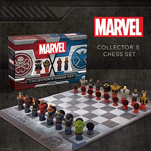 USAOPOLY Marvel Collector's Chess Set | Custom Sculpted Chess Pieces Marvel Superheros & Villains | Iron Man & Thanos As King | Captain Marvel & Hella As Queen | Officially Licensed Marvel Chess Set 9 USAOPOLY Marvel Collector's Chess Set | Custom Sculpted Chess Pieces Marvel Superheros & Villains | Iron Man & Thanos As King | Captain Marvel & Hella As Queen | Officially Licensed Marvel Chess Set
