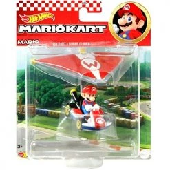 DieCast Hot Wheels Mario Kart Mario Standard Kart + Super Glider